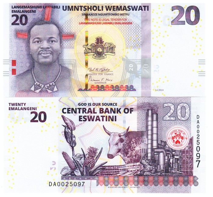 Swaziland 20 Emalangeni 2024 P-44 UNC