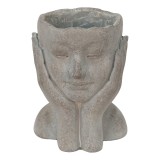 Ghiveci flori ceramica gri 16x16x22 cm