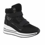 Sneakers Dama Inalti Negri, Marimea 36, Casual, Material Sintetic, Talpa Antiderapanta, Confortabili, Stil Modern