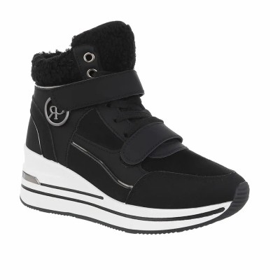 Sneakers inalti dama, Negru - 38 foto