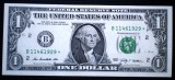 104 USA SUA 2X1 DOLLAR 2009 SERII CONSECUTIVE SR. 927-928 AUNC STEA STAR NOTE