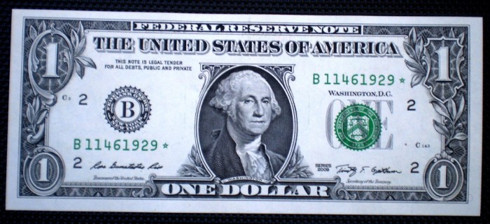 104 USA SUA 2X1 DOLLAR 2009 SERII CONSECUTIVE SR. 927-928 AUNC STEA STAR NOTE