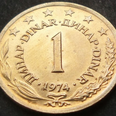 Moneda 1 DINAR - RSF YUGOSLAVIA, anul 1974 *cod 1556 = UNC