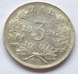 308. Moneda Africa de Sud 3 pence 1896 (Argint 0.925) (tiraj 166.480 buc)