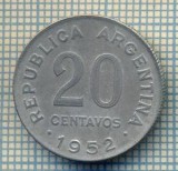 12237 MONEDA -ARGENTINA -20 CENTAVOS - ANUL 1952 -STAREA CARE SE VEDE, America Centrala si de Sud