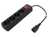 Cablu Priză 3x1mm2 IEC C14 0,3m 4 Prize