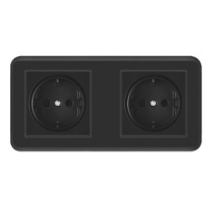 Priza Techstar&reg; PC2, Dubla, Culoare Negru, Policarbonat, 16A