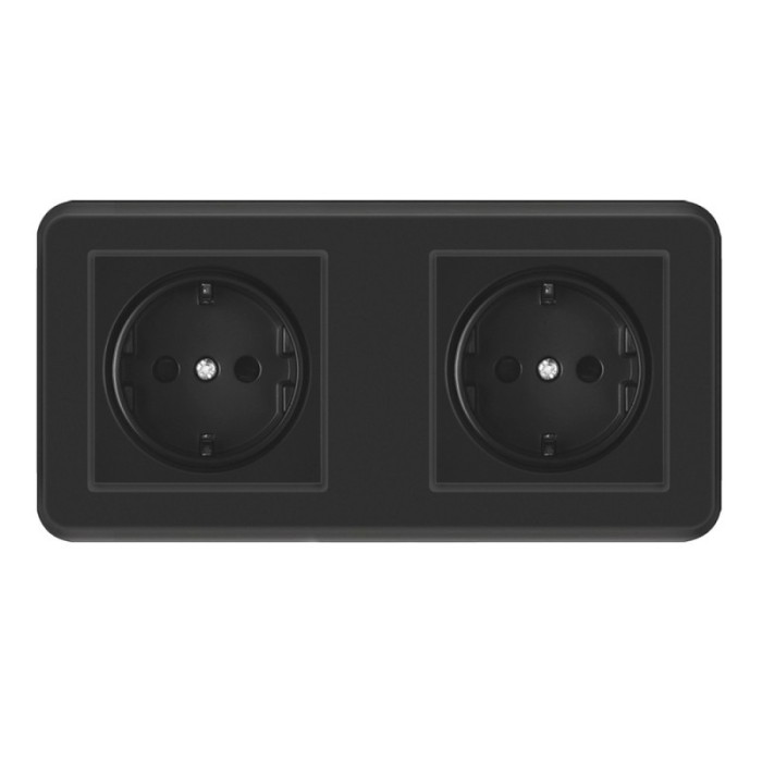 Priza Techstar&reg; PC2, Dubla, Culoare Negru, Policarbonat, 16A