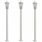 Lampi exterioare de podea 3 buc argintiu 120 cm otel inoxidabil