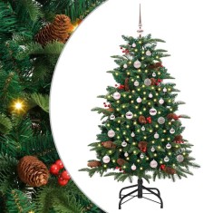 vidaXL Brad de Crăciun artificial Verde 150 cm PVC și metal și plastic 3395543
