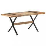 VidaXL Masă de bucătărie, 160 x 80 x 76 cm, lemn de mango nefinisat