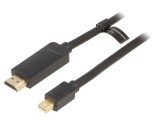 Cablu HDMI la mini DisplayPort 2m Negru