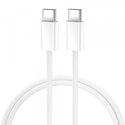 Cablu Date si Incarcare USB-C - USB-C BWOO BO-X284, 60W, 1m, Alb foto