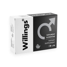 Supliment alimentar pentru bărbați WILLINGS, susține potența, erecția și anti-ejaculare precoce, cu L-Arginina și Ginseng Asiatic, 20 buc