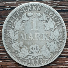 (A440) MONEDA DIN ARGINT GERMANIA - 1 MARK 1875, LIT. A, NECURATATA