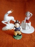 Grup de figurine din portelan vechi Baiat, Cerb si Porcusor