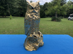 Bufnita,statueta veche englezeasca din bronz masiv foto