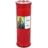 Set 10 Candele Plastic cu Capac T50 Anti-Vant Rosu 96 ore DNC36632