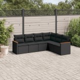 Cumpara ieftin Gossi set mobilier de gradina cu perne, 6 piese, negru, poliratan