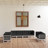 vidaXL Set mobilier de grădină cu perne, 8 piese, lemn masiv de pin 3076510