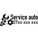 Sticker Service Auto Personalizat cu Nume si Telefon , Reclama Auto Premium
