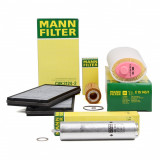 Pachet Revizie Filtru Aer + Polen + Ulei + Combustibil Mann Filter Bmw Seria 7 E65, E66, E67 2001-2009 730d 730Ld 204/211/218/231PS C15143/1+CUK3124-2, Mann-Filter