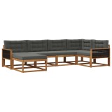 vidaXL Set de canapele de exterior cu pernă 6 pcs Natural și Antracit 3382705