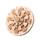 Puzzle 3D, din lemn, Matematica, 12.7 cm x 12.7 cm, instrument educational excelent, design circular unic si un mecanism de rotire simplu, Oem