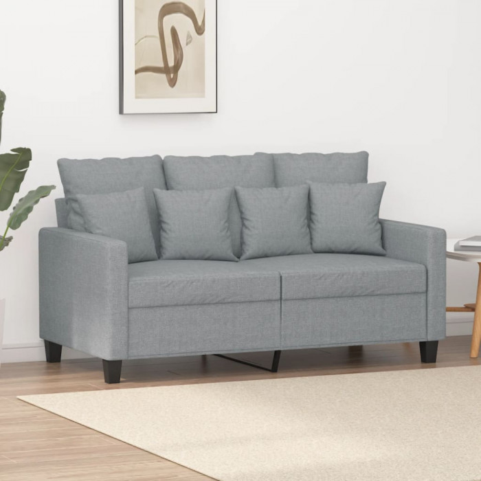 Canapea cu 2 locuri, gri deschis, 120 cm, material textil GartenMobel Dekor