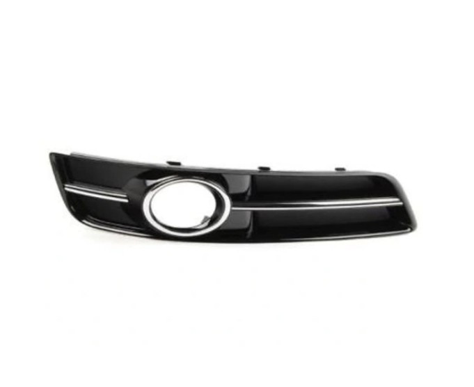 Grila bara protectie, spoiler Audi A3 (8p), 04.2008-10.2012, montare fata, dreapta, inchis; cu ornament cromat; cu gaura lampa de ceata, RapidAuto