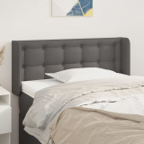 VidaXL Tăblie de pat cu aripioare gri 93x16x78/88 cm piele ecologică