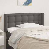 VidaXL Tăblie de pat cu aripioare gri 83x16x78/88 cm piele ecologică 3118844