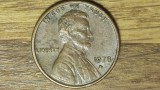 SUA / USA - moneda de colectie - 1 cent 1978 cu semn monetar D (Denver) - Abraham Lincoln - serie mai rara din bronz !