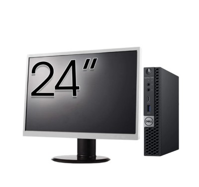 Pachet Calculator Second Hand DELL OptiPlex 7060 Mini PC, Intel Core i3-8100T 3.10GHz, 8GB DDR4, 256GB SSD + Monitor 24 Inch NewTechnology Media foto