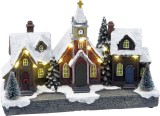 Decoratiune de Craciun MagicHome sat iluminat LED, 26,5 cm