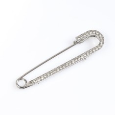 Brosa ac de siguranta cu pietre albe