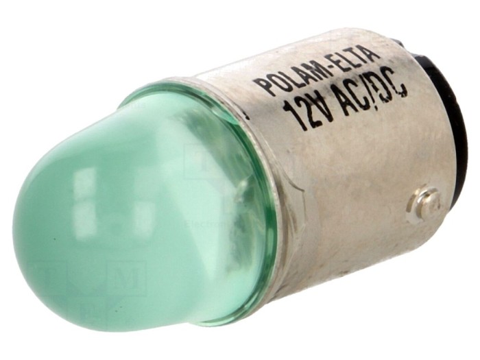 Lampă LED verde 24V BA15D