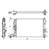 Radiator racire Opel Astra J, 10.2009-2017 Motorizare 1, 6 85kw Benzina, tip climatizare cu AC, cutie Automata, , cu conectori rapizi iesire, dimensi, SRLine