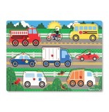 Puzzle din lemn vehicule cunoscute, Melissa &amp; Doug