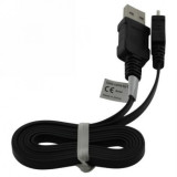 Cablu de date USB la Micro USB Ultra plat Culoare Negru, Lungime 95cm