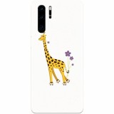 Husa silicon pentru Huawei P30 Pro, Rollerskating Girafe Illustration