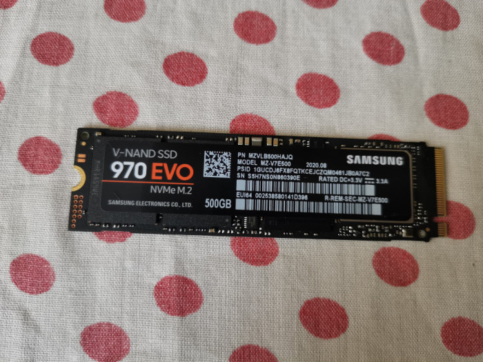 SSD Samsung 970 EVO 500GB PCI Express 3.0 NVMe, M.2.