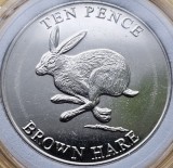 10 pence 2021 Guernsey, Brown Hare, unc, km#405, capsula