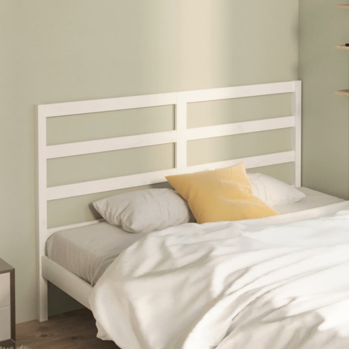 vidaXL Tăblie de pat, alb, 146x4x100 cm, lemn masiv de pin 817641