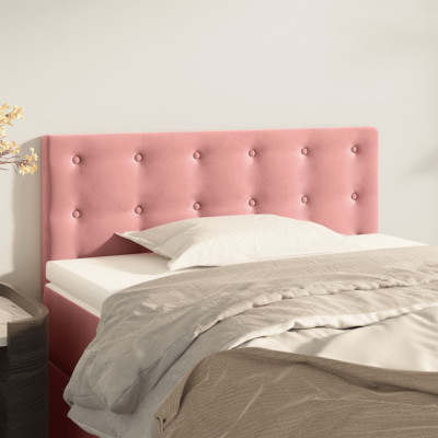 vidaXL Tăblie de pat, roz, 80x5x78/88 cm, catifea foto