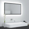 Oglinda de baie cu LED, gri extralucios, 80x8,5x37 cm, acril GartenMobel Dekor, vidaXL