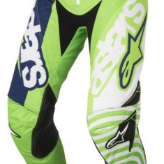 Pantaloni Moto Alpinestars Mx Techstar Venom Verde / Albastru / Alb Marimea 28 3720018/629/28