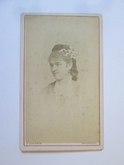 Fotografie pe carton 105 x 63 mm Franz Duschek-Bucuresci circa 1880