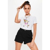 Tricou dama alb - Cool Unicorn - 2XL