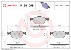 BREMBO P 24 058 PRIME LINE set placute frana,frana disc